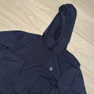 Mountain Hardwear Hoodie Pullover Mens Large Black Base layer Hiking Fleece